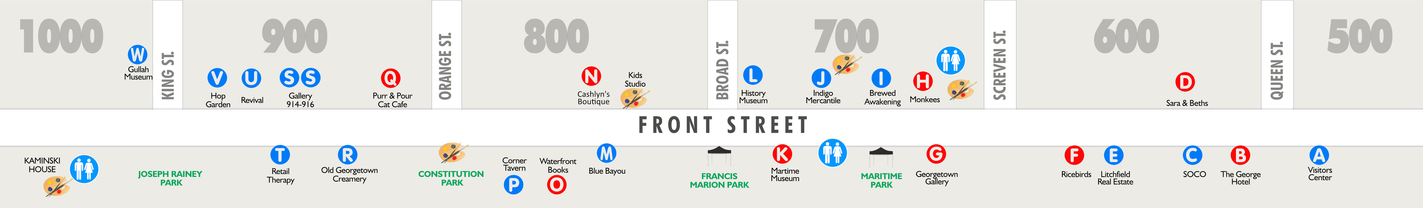Front Street Georgetown SC Art Walk Print Map Layout